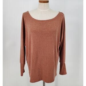 Aifer Womens XL Brown Long Sleeve Round Neck Lightweight Sweater Pre-Owned